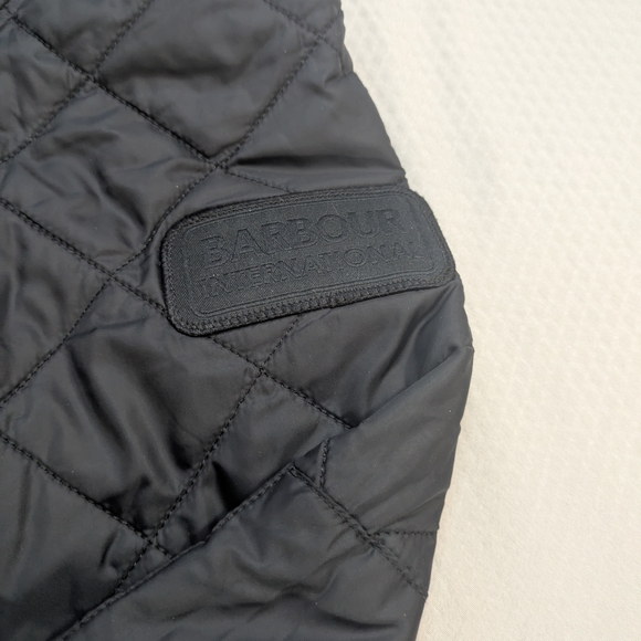Men's Barbour Ariel Quilt Jacket International Black Motorcycle 75th Anni Size L - Picture 4 of 10